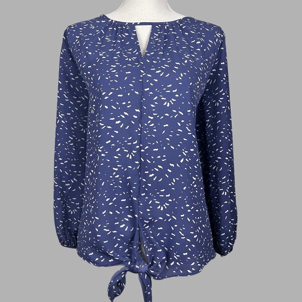 West Kei Stitch Fix Women’s XL Purple White Speckled Long Sleeve Blouse